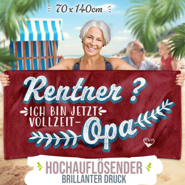 Handtuch f&uuml;r Opa - Vollzeitopa - 2 Gr&ouml;&szlig;en