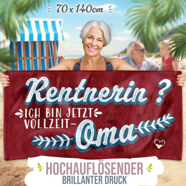 Handtuch f&uuml;r Oma - Vollzeitoma - 2 Gr&ouml;&szlig;en