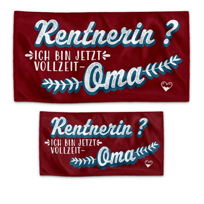 Handtuch f&uuml;r Oma - Vollzeitoma - 2 Gr&ouml;&szlig;en