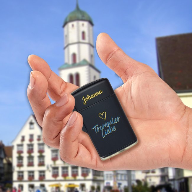 Personalisierbares Sturmfeuerzeug mit Name - Trommler Liebe