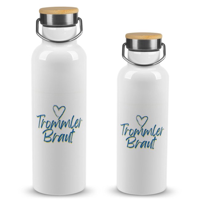 Trinkflasche mit Name - Trommler Braut - 500 ml und 750 ml