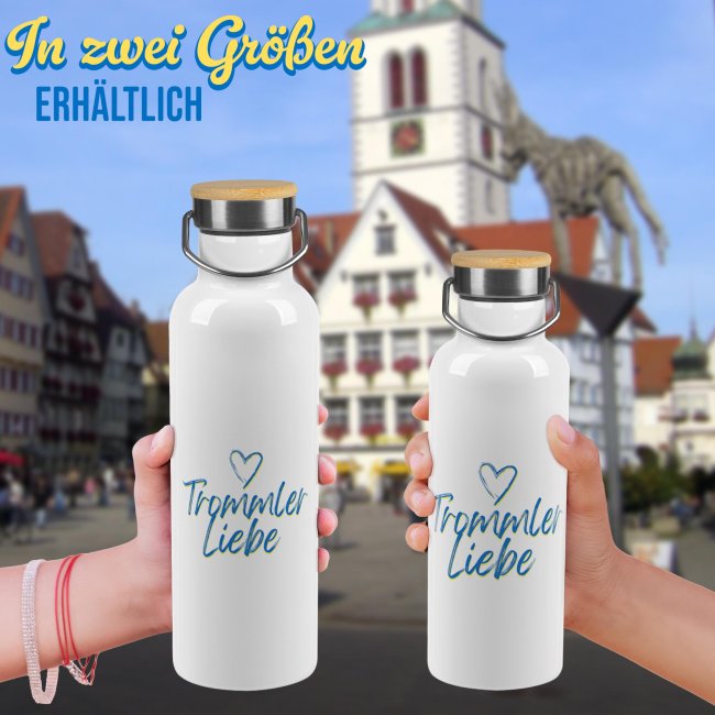 Trinkflasche mit Name - Trommler Liebe - 500 ml und 750 ml