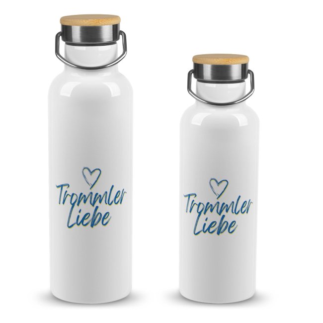 Trinkflasche mit Name - Trommler Liebe - 500 ml und 750 ml