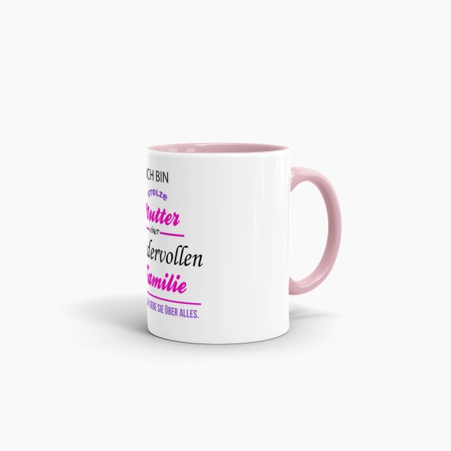 Tasse Stolze Mutter - Innen &amp; Henkel Rosa