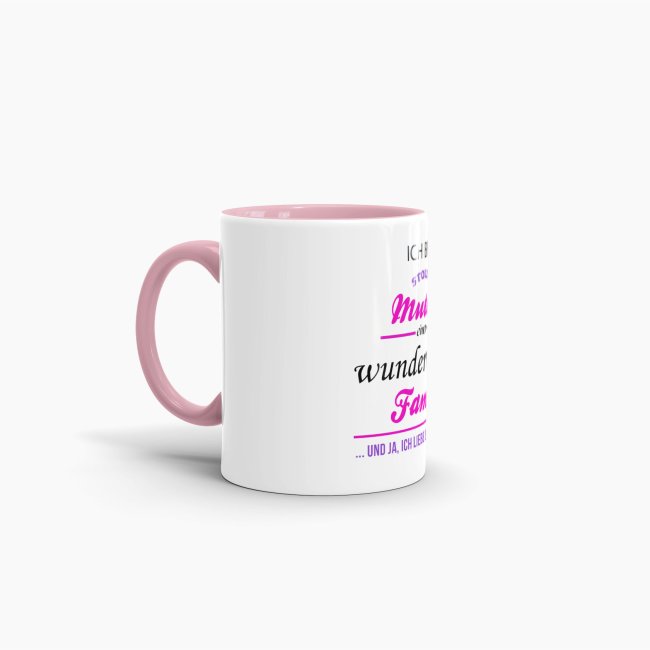 Tasse Stolze Mutter - Innen &amp; Henkel Rosa