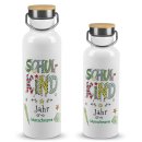 Trinkflasche mit Bambusdeckel zur Einschulung -...