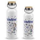 Trinkflasche mit Bambusdeckel zur Einschulung - Schulkind...