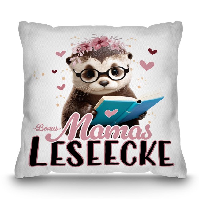 Kissen - Bonusmamas Leseecke - Otter - in 6 Farben