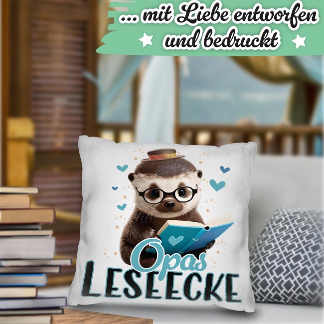 Kissen - Opas Leseecke - Otter - in 4 Farben