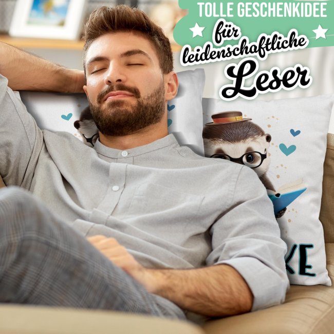 Kissen - Uropas Leseecke - Otter - in 4 Farben