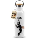 Trinkflasche mit Bambusdeckel - Tennis Silhouette Mann -...