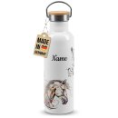 Trinkflasche mit Bambusdeckel - Pferd bunt - mit Name -...