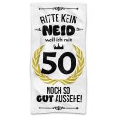 Handtuch mit Spruch - Bitte kein Neid - 50 Jahre - in...