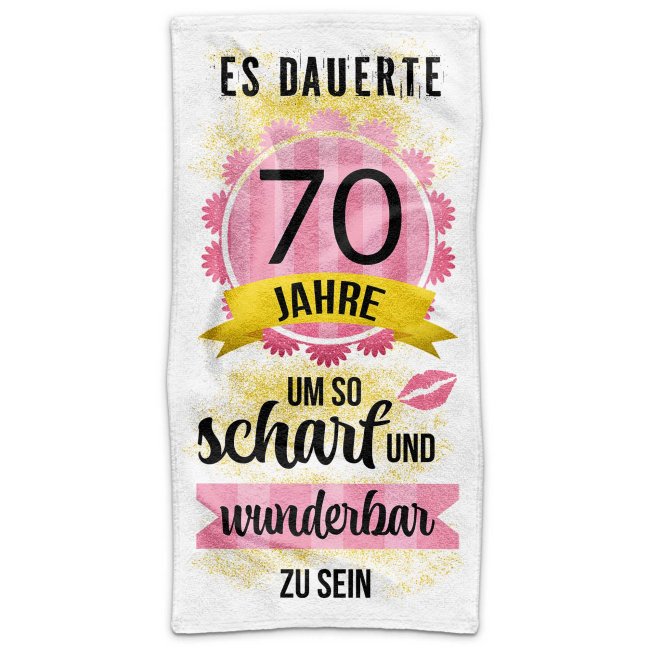 Handtuch mit Spruch - Es dauerte 70 Jahre - in zwei Gr&ouml;&szlig;en