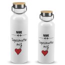 Trinkflasche mit Bambusdeckel - Tagesmutter mit Herz -...