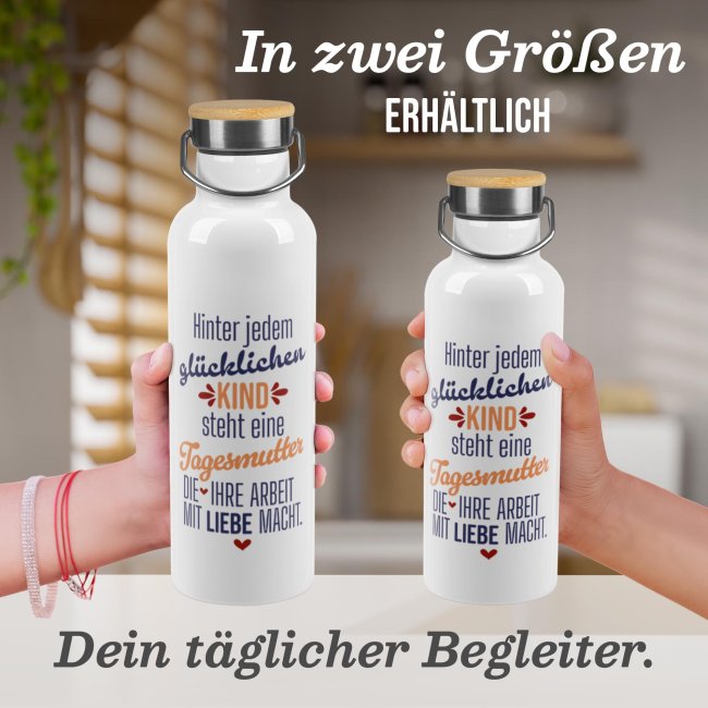 Trinkflasche mit Bambusdeckel - Hinter jedem Kind steht eine Tagesmutter -