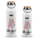 Trinkflasche mit Bambusdeckel - Be wild and free Mann -...