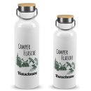 Trinkflasche mit Bambusdeckel - Camper Flasche - mit Name...