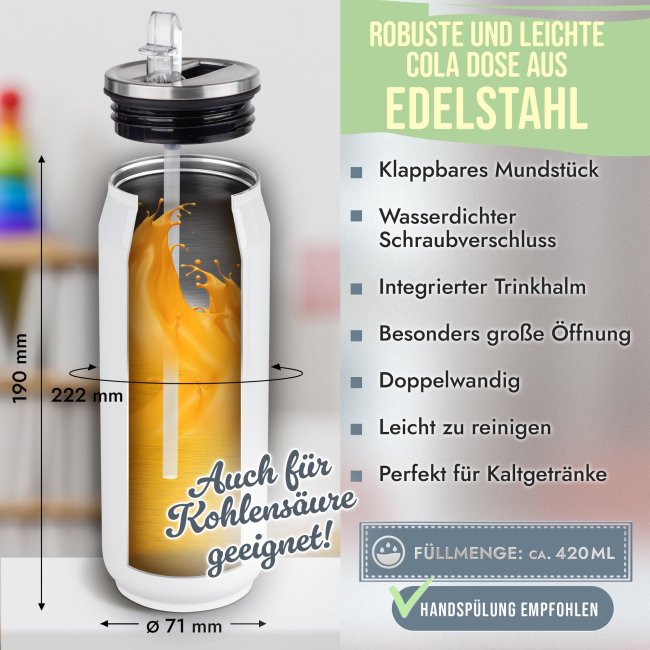 Cola-Dose - Schulkind Maus - mit Name &amp; Jahr - Wei&szlig; 420 ml