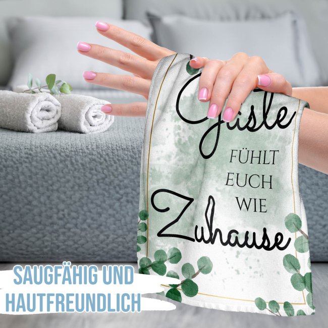 G&auml;stehandtuch - F&uuml;hlt euch wie Zuhause - 30 x 50 cm