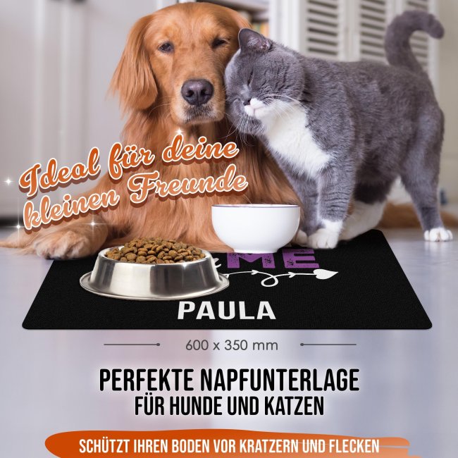 Napfunterlage mit Name personalisieren - Dinner for me - Pink - 4 Gr&ouml;&szlig;en