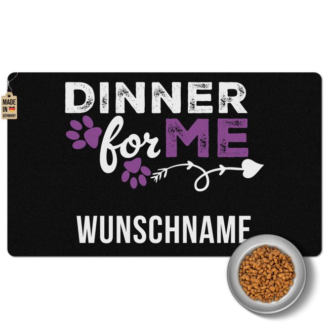 Napfunterlage mit Name personalisieren - Dinner for me - Pink - 4 Gr&ouml;&szlig;en