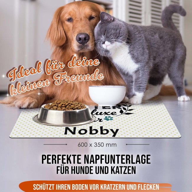 Napfunterlage mit Name personalisieren - Futter-Deluxe - 4 Gr&ouml;&szlig;en