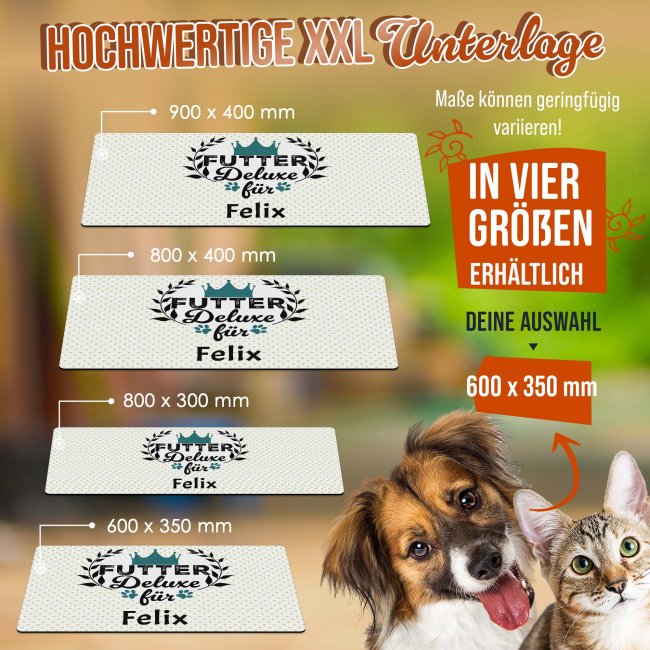 Napfunterlage mit Name personalisieren - Futter-Deluxe - 4 Gr&ouml;&szlig;en