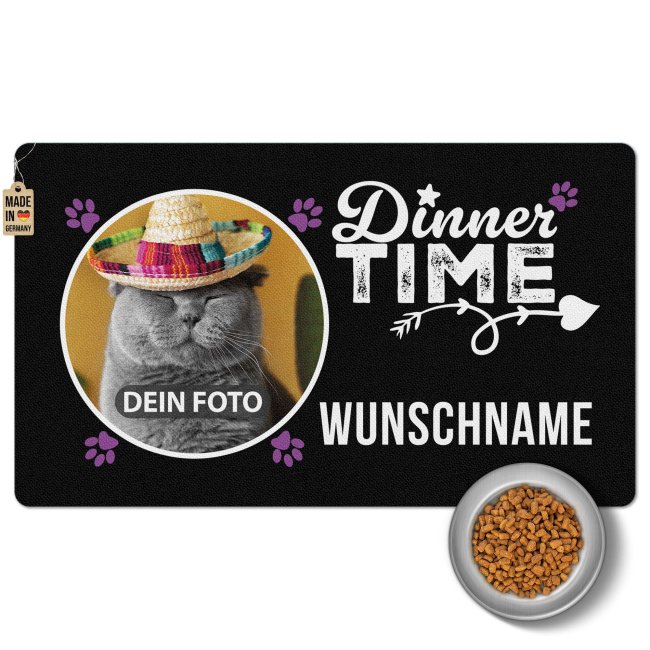 Napfunterlage mit Foto &amp; Name personalisieren - Dinner Time - 4 Gr&ouml;&szlig;en