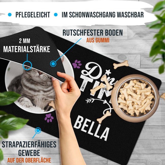 Napfunterlage mit Foto &amp; Name personalisieren - Dinner Time - 4 Gr&ouml;&szlig;en