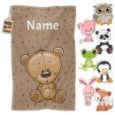 Kleines Kinder-Handtuch - Tierchen - mit Name - 50 x 30 cm