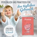 Kleines Kinder-Handtuch - Tierchen - mit Name - 50 x 30 cm