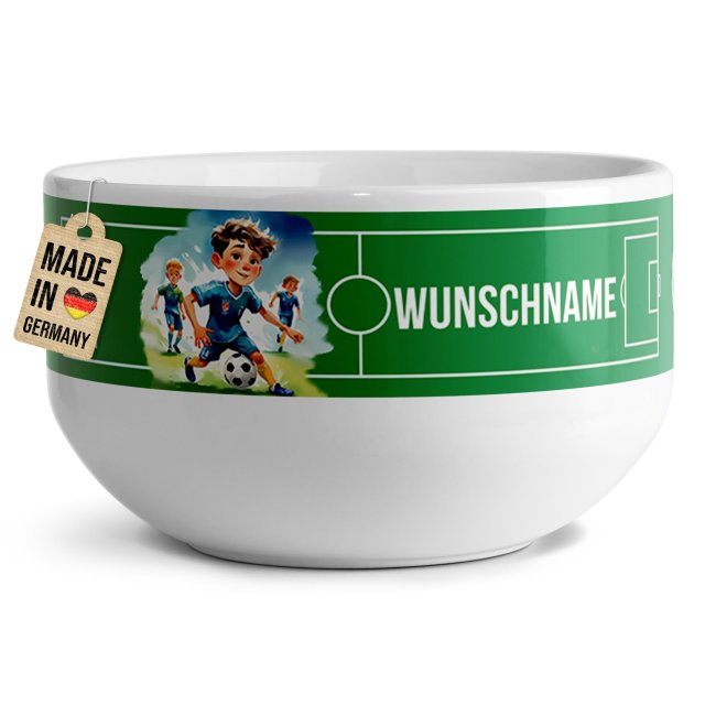 Kinder-M&uuml;slischale - Fu&szlig;ball - mit Name - 500 ml