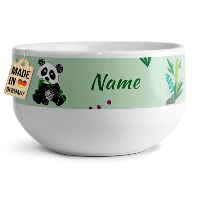 Kinder-M&uuml;slischale - Panda - mit Name - 500 ml