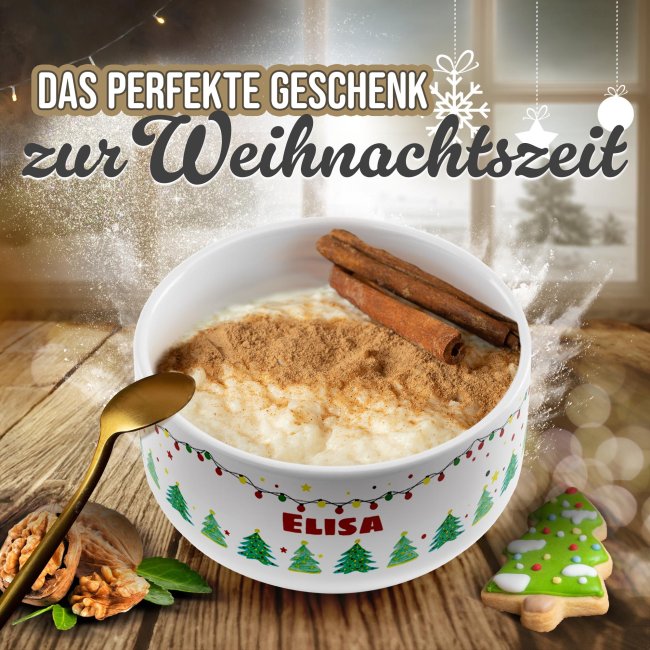 M&uuml;slischale - Frohe Weihnachten - mit Name - 500 ml