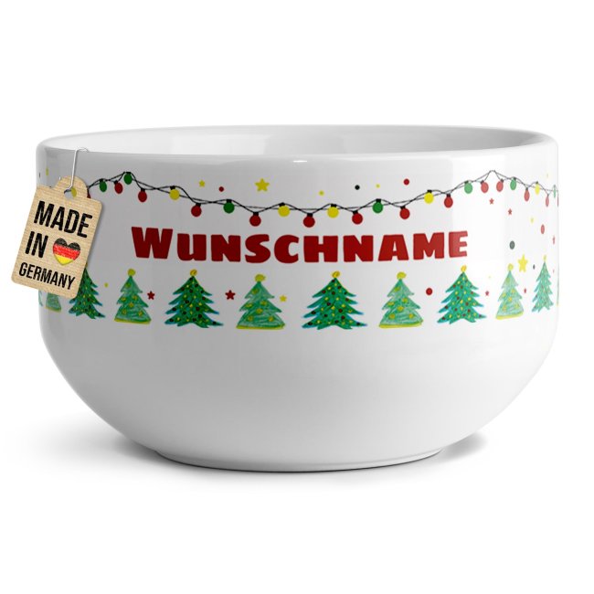 M&uuml;slischale - Frohe Weihnachten - mit Name - 500 ml