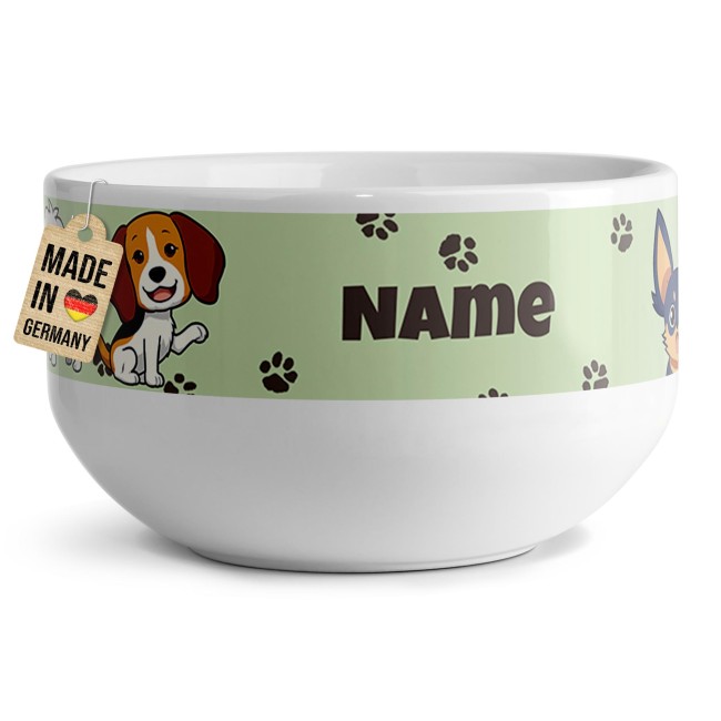 Kinder-M&uuml;slischale - Hund Comic - mit Name - 500 ml