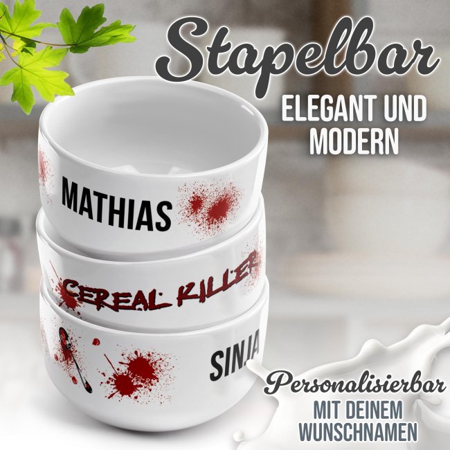 M&uuml;slischale - Cereal Killer - mit Name - 500 ml