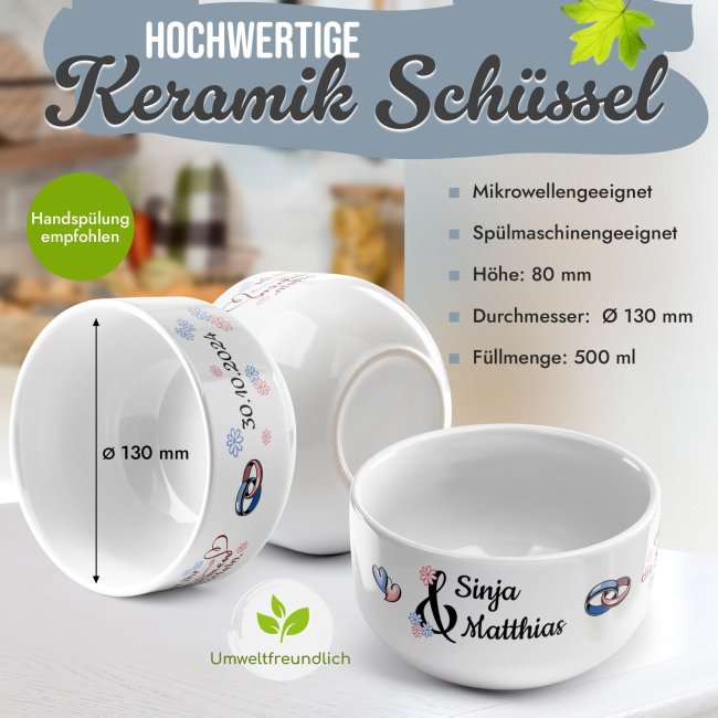 M&uuml;slischale - Suppe gemeinsam ausl&ouml;ffeln - mit Name - 500 ml