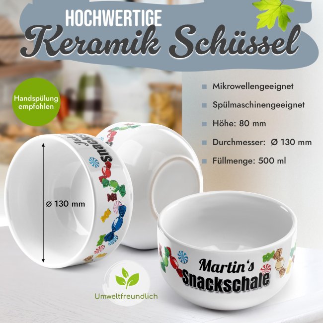 M&uuml;slischale - Snackschale s&uuml;&szlig; - mit Name - 500 ml