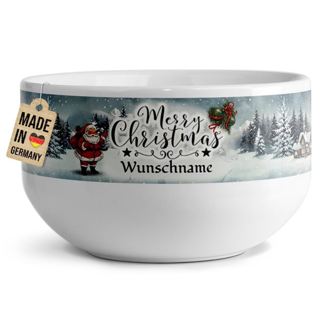 M&uuml;slischl&uuml;ssel - Weihnachten Oldschool - mit Name - 500 ml