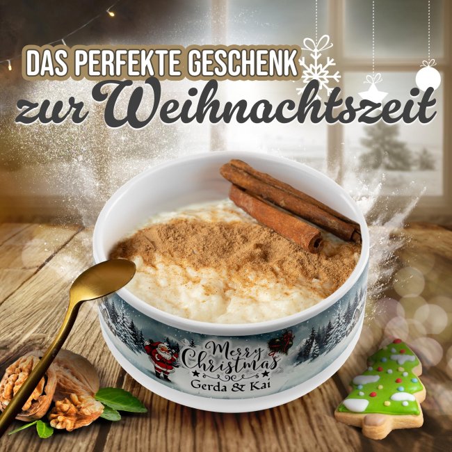 M&uuml;slischl&uuml;ssel - Weihnachten Oldschool - mit Name - 500 ml