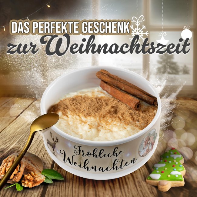 M&uuml;slischl&uuml;ssel - Weihnachten Sepia - mit Foto - 500 ml