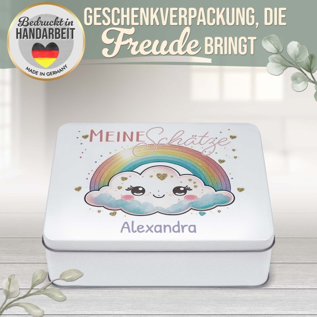 Kinder-Geschenkdose - Meine Sch&auml;tze - mit Name - in drei Gr&ouml;&szlig;en