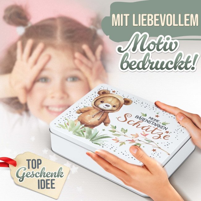 Kinder-Geschenkdose -B&auml;renstarke Sch&auml;tze - in drei Gr&ouml;&szlig;en