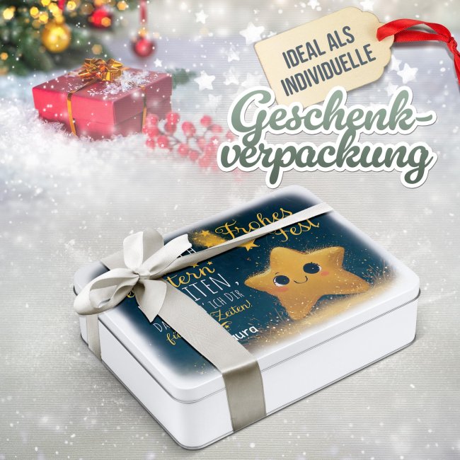 Geschenkdose Weihnachten - M&ouml;ge Dich ein Stern begleiten - mit Name - in drei Gr&ouml;&szlig;en