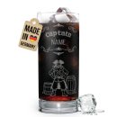 Graviertes Longdrinkglas - Captain Mann - mit Name