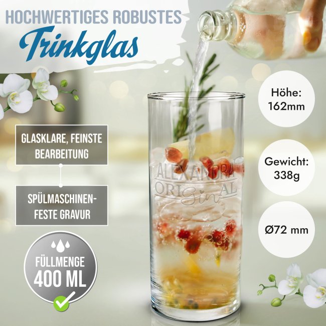 Graviertes Longdrinkglas - OriGINal - mit Name