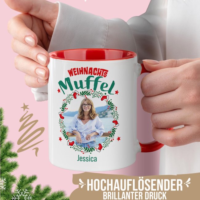 Weihnachtstasse - Weihnachtsmuffel - mit Name &amp; Foto