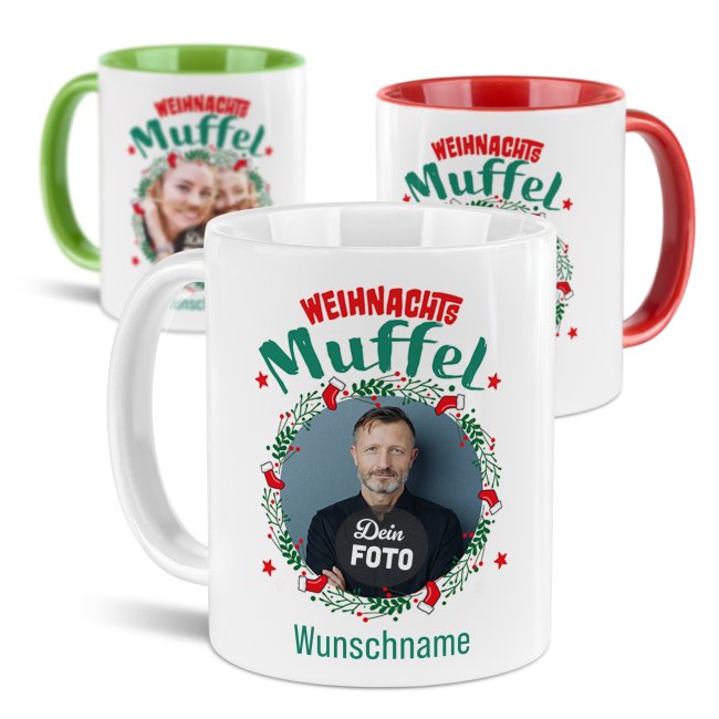 Weihnachtstasse - Weihnachtsmuffel - mit Name &amp; Foto